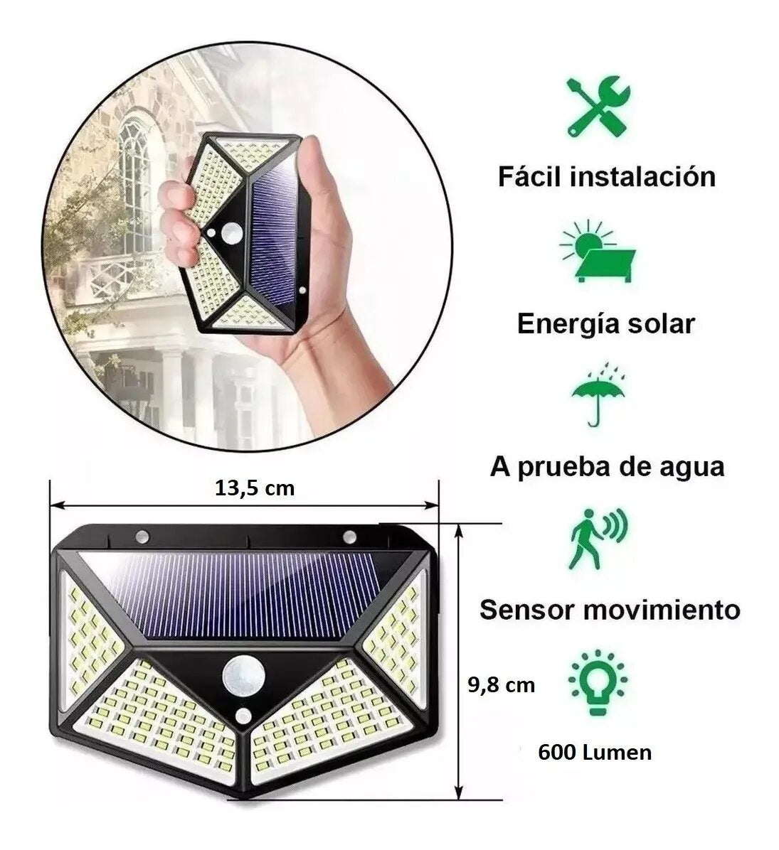PROMO 2X1 Luz Solar LED con Sensor Inteligente