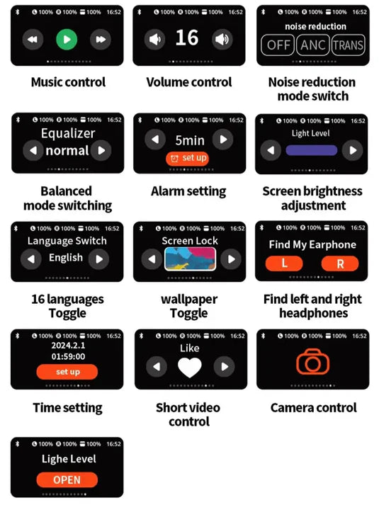 Audifonos Pro con Pantalla Táctil